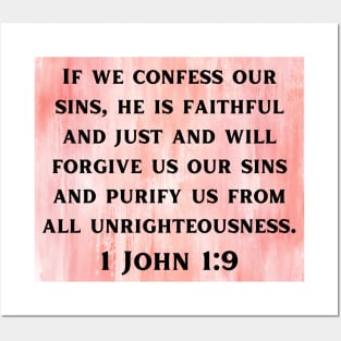 Bible Verse 1 John 1:9 Posters and Art